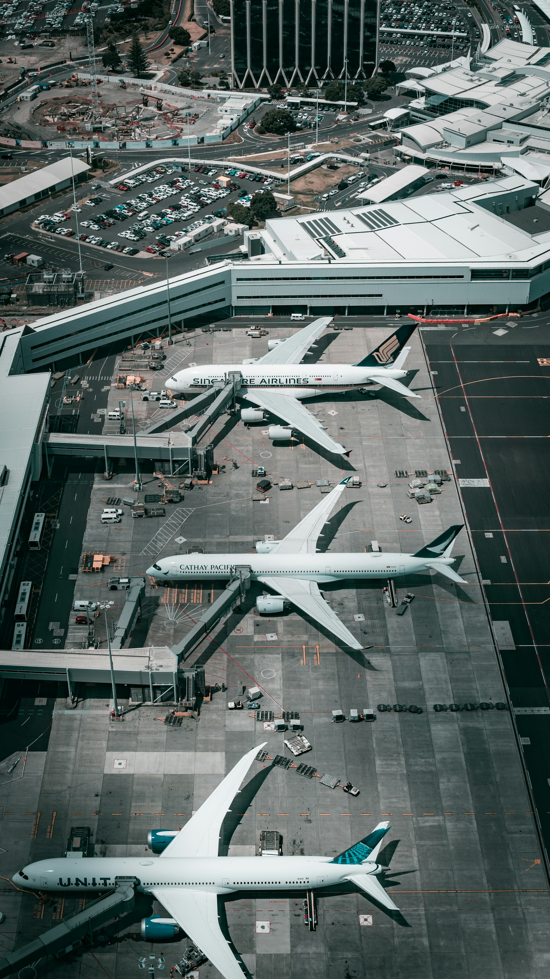 Airplane at an airport terminal during daytime