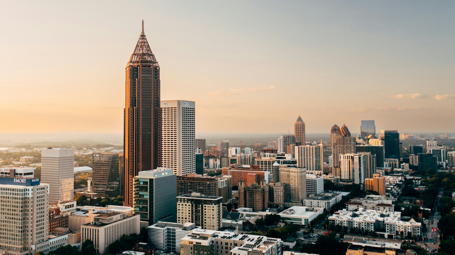 Atlanta city skyline with tall buildings during the day